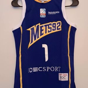 YOUTH Victor Wembanyama Mets92 (France) Blue and Yellow Basketball Jersey